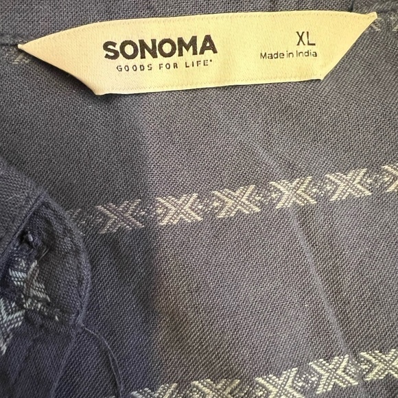 SONOMA Long sleeve button down blouse color cyclone blue size XL Gorp co… - Picture 7 of 9